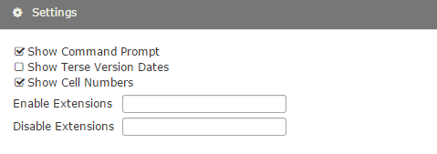 Settings Panel