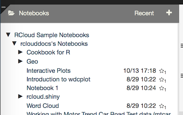 RCloud User / Notebook Directory